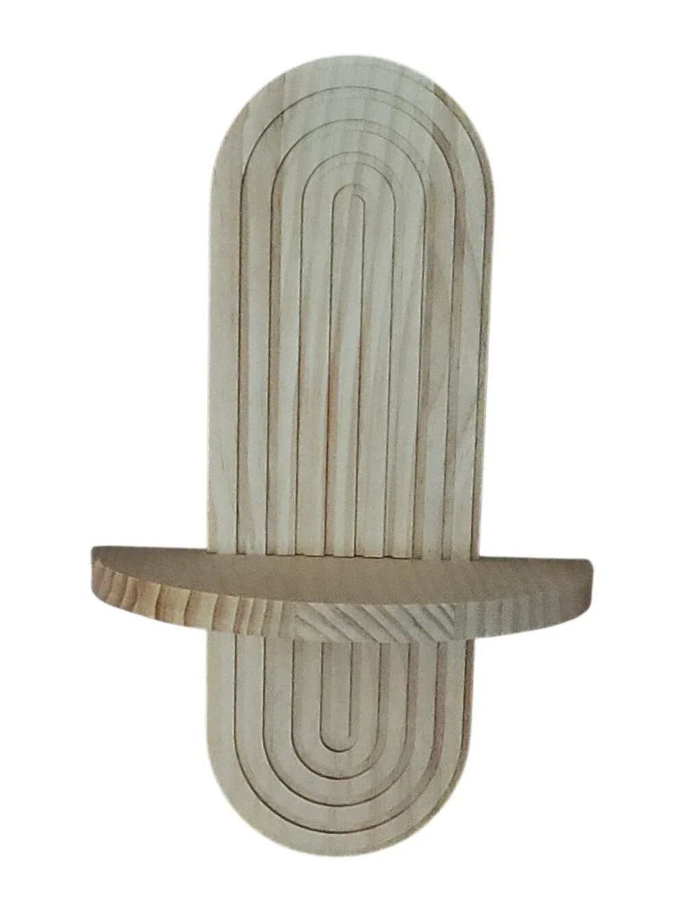 Wooden Arch  Unfinished Wall Shelf